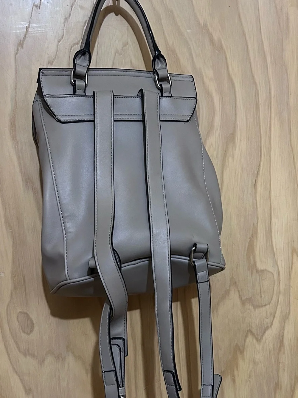 Nine West Taupe Ruffle-Trim Backpack